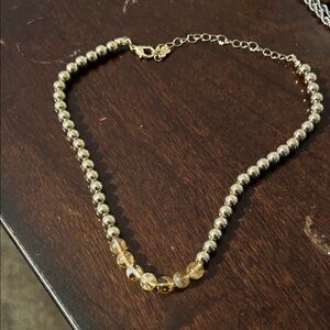 Elegant Gold and Silver Beaded Choker (Tiger’s Eye)
